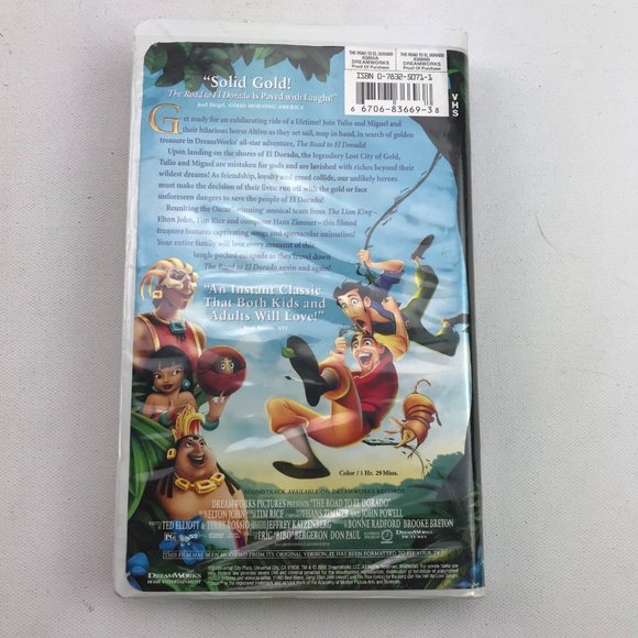 VHS Dreamworks The Road To El Dorado Clamshell Movie Miguel Tulio Elton John - Picture 5 of 5
